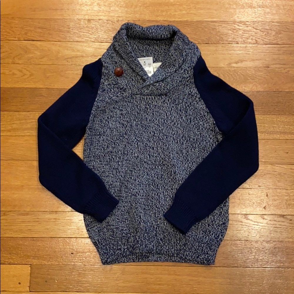 Crewcuts shawl collar pullover sweater. Boys 6-7.